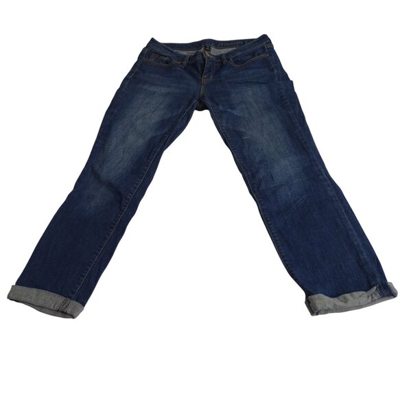 Gap Premium Skinny Crop Jeans Women Size 2 26 Rolled Hem Blue Cotton Stretch - Picture 1 of 13